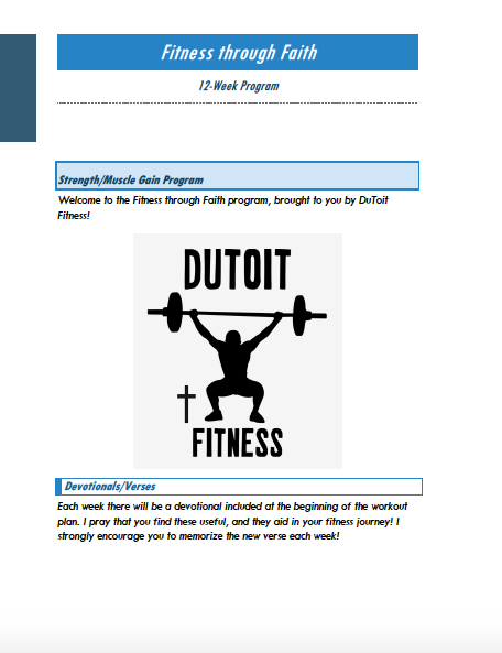 Fitness through Faith Strength/Muscle Gain Program